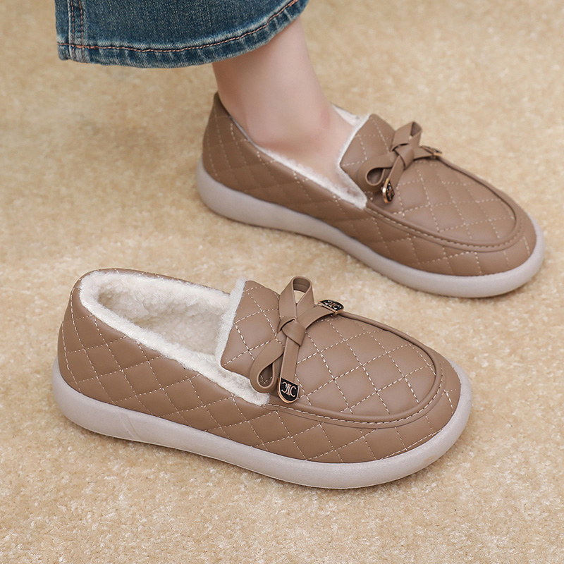 棉拖鞋女棉鞋室内外冬季妈妈拖鞋居家厚底保暖pu面防水月子毛毛鞋