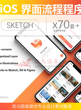 ios iPhoneX屏幕UI原型图程序SKETCH XD FIG工作流程设计素材