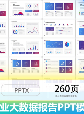国外简约时尚专业商业商务工作大数据报告图表PPT设计素材模板
