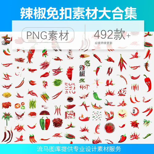 卡通手绘辣椒新鲜红辣椒超辣喷火搞笑标志海报插画PNG免抠素材图