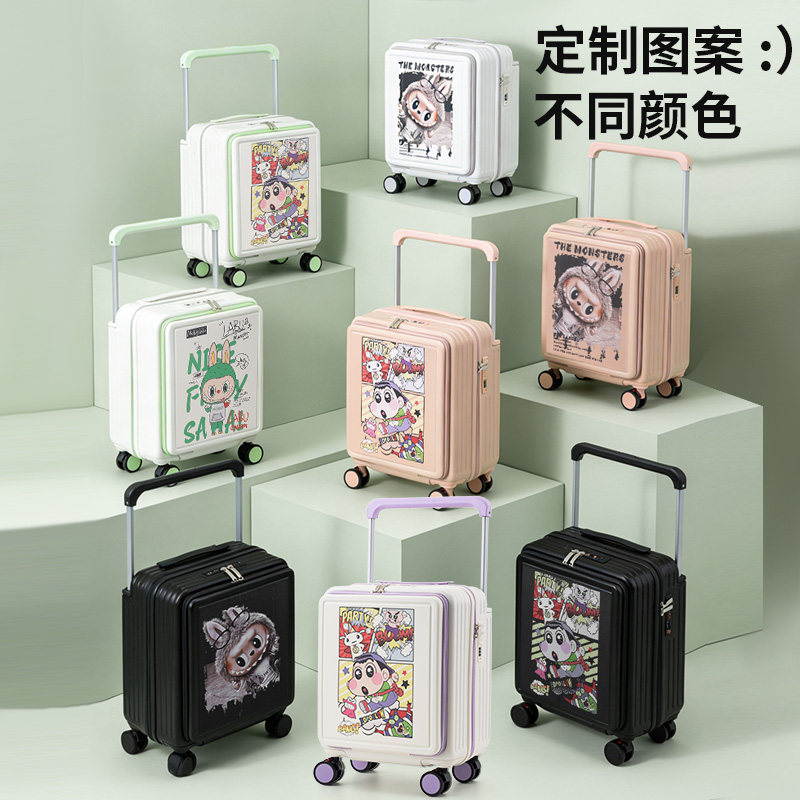 小行李箱前开口登机箱18寸20女卡通拉杆箱防爆拉链密码箱男旅行箱