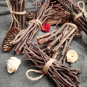 乡村插花树皮木棍zakka儿童益智树枝 饰美式 天然桦树枝捆装 家居装