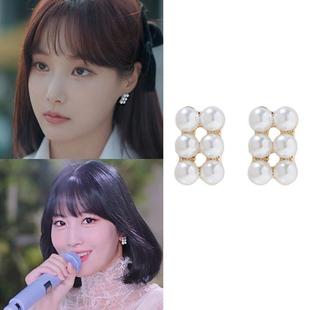 韩国代购Primaute正品 妍雨 朴山多拉 张娜拉 平井桃同款珍珠耳环