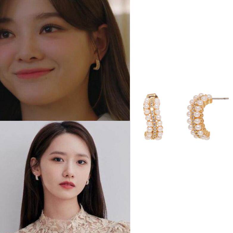 直邮~韩剧社内相亲 金世正 林允儿同款珍珠耳环 耳饰正品韩国代购