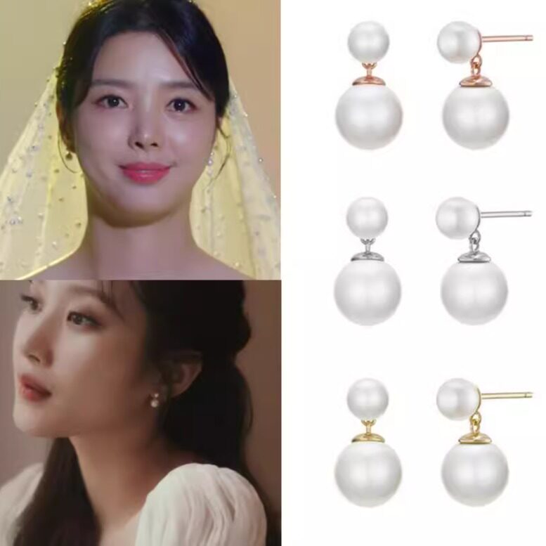 严贤京 韩惠珍 文佳瑛同款 韩国代购haesoo.l正品 珍珠耳环 耳钉