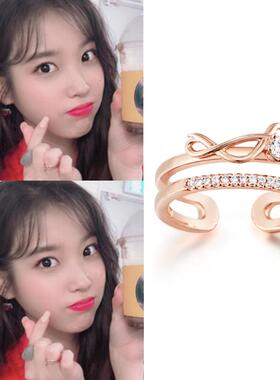 韩剧风德鲁纳李知恩镶钻戒指