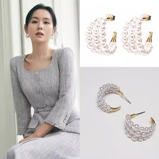 直邮~韩国代购 blackmuse正品 设计师潮牌 孙艺珍同款珍珠耳环