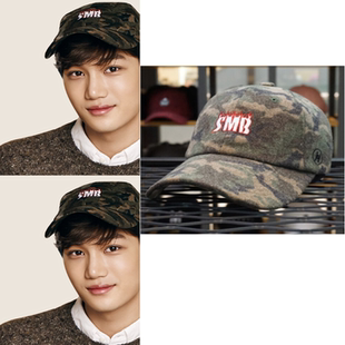 直邮~韩国代购hatson正品帽子 EXO 金钟仁同款SMB迷彩字母棒球帽