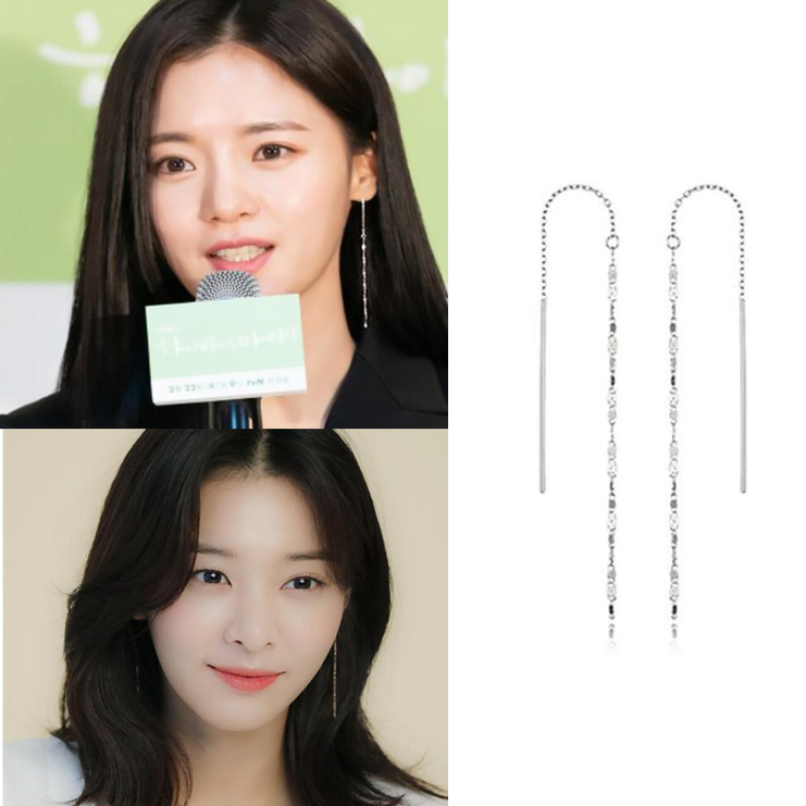 韩国代购haesool正品 韩剧你好再见妈妈 高甫洁同款长款耳线 耳环