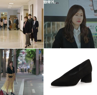 RACHEL COX正品 郑丽媛 严智苑 朴恩斌同款磨砂粗高跟鞋 韩国代购