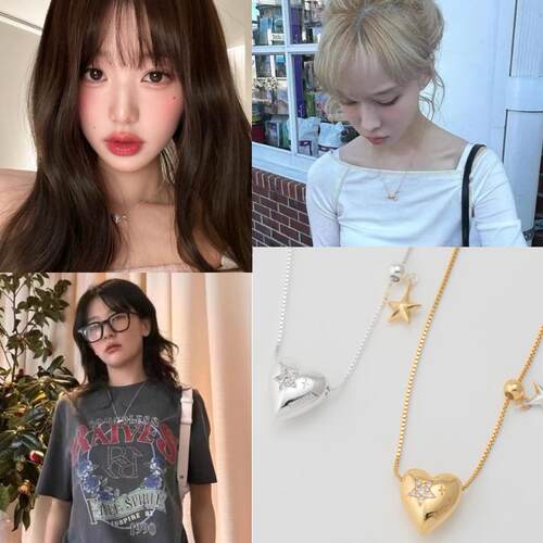 直邮~韩国代购tatiana正品 姜涩琪 金玟庭 张元英同款心形项链