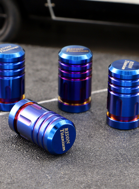 RISONTITANIUM 钛合金气嘴帽横槽通用型气门芯帽摩托车气嘴防尘盖