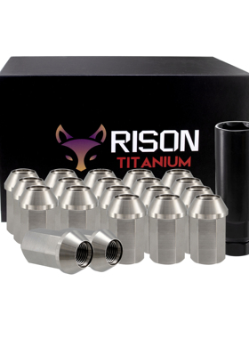 RISONTITANIUM 钛合金通孔汽车轮毂螺母M12-14x1.5-1.25x35mm20件