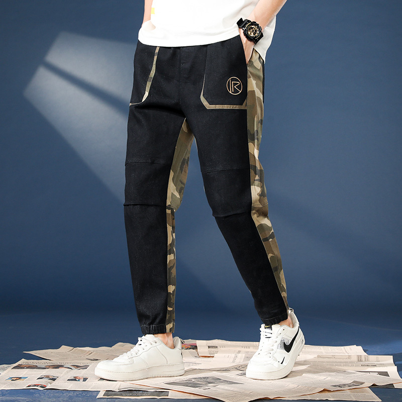 Spring jeans legged Capris men's trend Korean loose casual versatile jeans men's