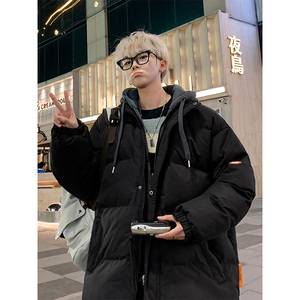 大货10万+ 冬季情侣港风假两件连帽大棉袄外套 MY8313-P85图片