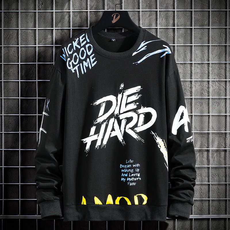 21 / spring new casual letter printing trend student sweater men's coat