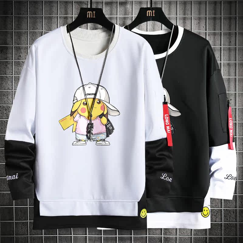 Spring long sleeve t-shirt men's casual loose bottomed shirt student tide brand clothes men's sweater