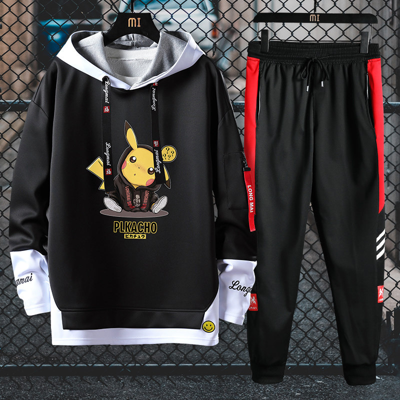 Spring student sports two piece youth long sleeve hooded casual sports sweater suit men's wear