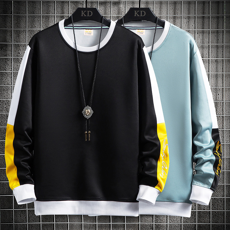 Spring long sleeve t-shirt men's casual loose bottomed shirt student tide brand clothes men's sweater