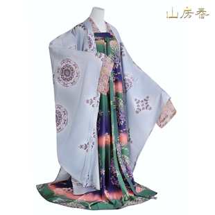 山房春 | 唐风汉服对襟衫子裥裙唐风大袖衫簪花仕女图大袖衫唐制