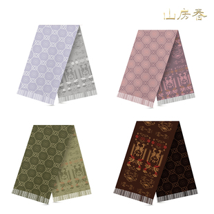 【青铜方壶对凤】山房春仿羊绒国风围巾原创春秋战国汉服国风披肩
