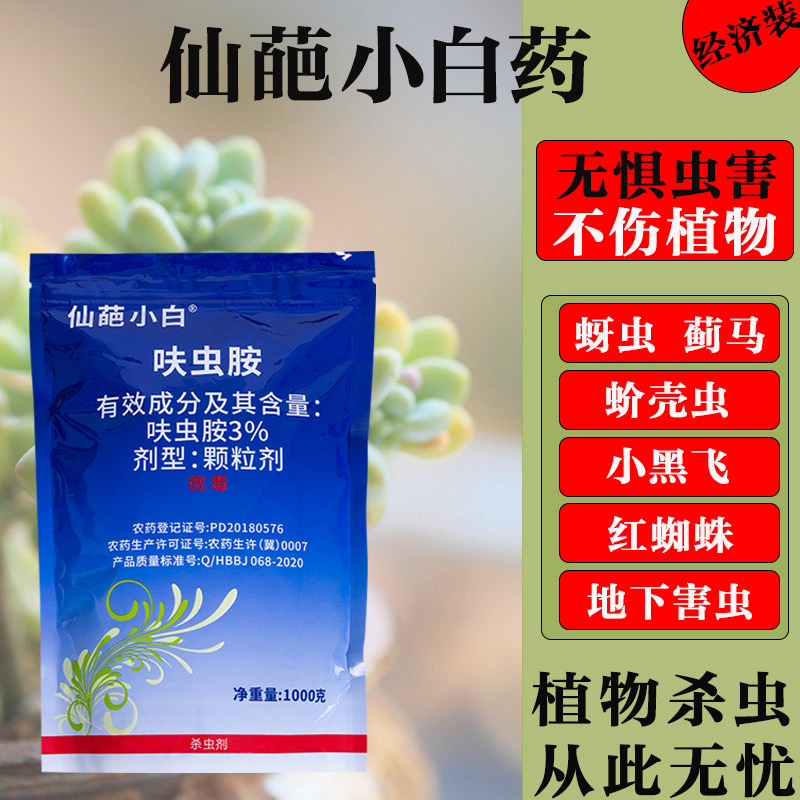 仙葩小白药呋虫胺颗粒杀虫剂多肉月季花卉除蚧壳虫蓟马小黑飞花药