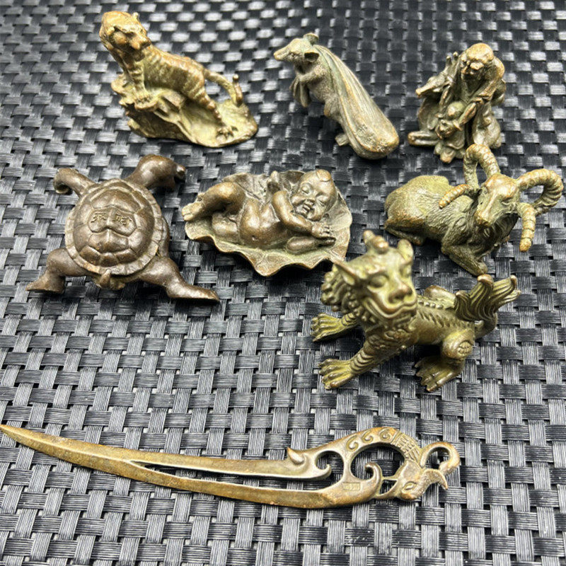 古玩文玩铜上山虎摆件龟貔貅达摩小摆件家居桌面装饰摆件手玩件,家居饰品,桌面摆件,淘宝优惠券,粉丝福利购,淘宝优惠卷