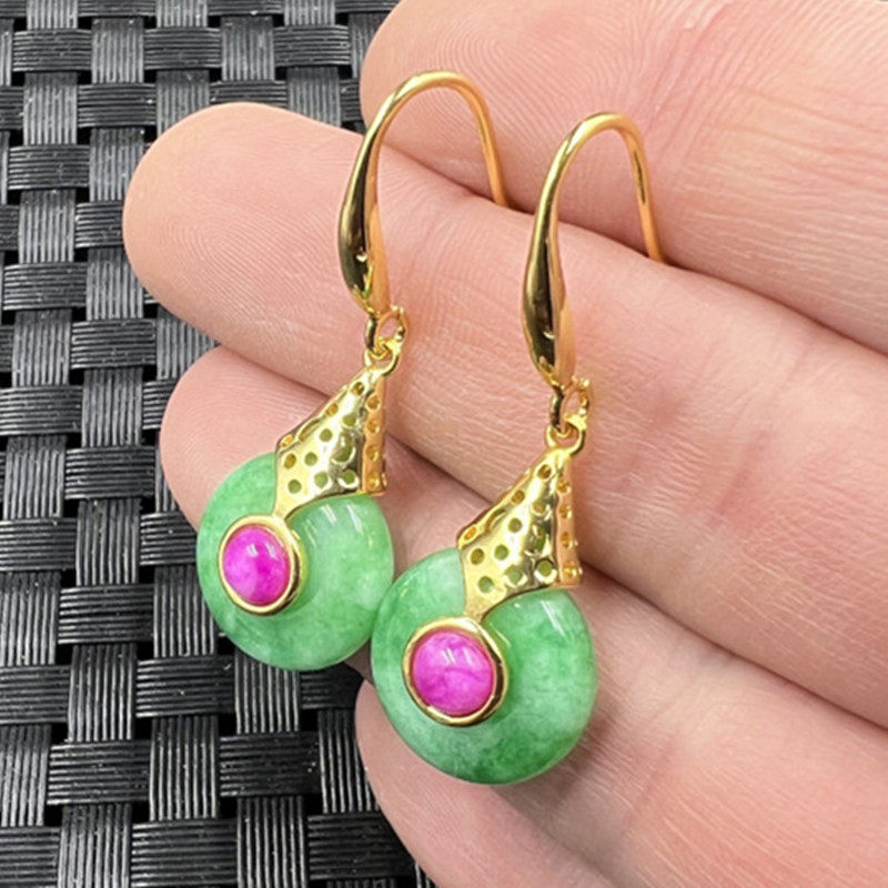 翠玉干青平安扣玉石耳环祖母绿阳绿玉扣耳环饰品耳环玉耳坠耳饰,珠宝/钻石/翡翠,耳饰,淘宝优惠券,粉丝福利购,淘宝优惠卷