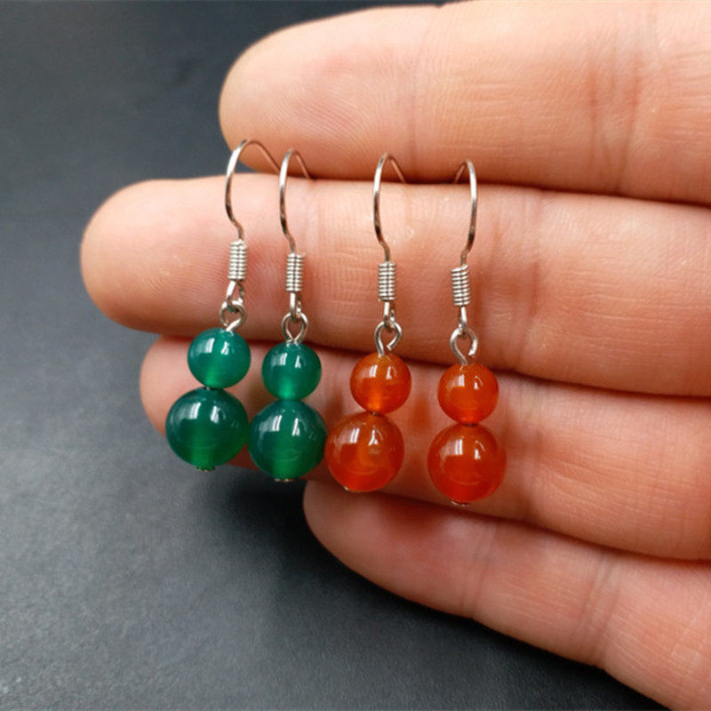 厂家直销天然玉石a货玛瑙玉髓圆珠耳环红玛瑙葫芦耳环绿玉髓耳环,珠宝/钻石/翡翠,耳饰,淘宝优惠券,粉丝福利购,淘宝优惠卷