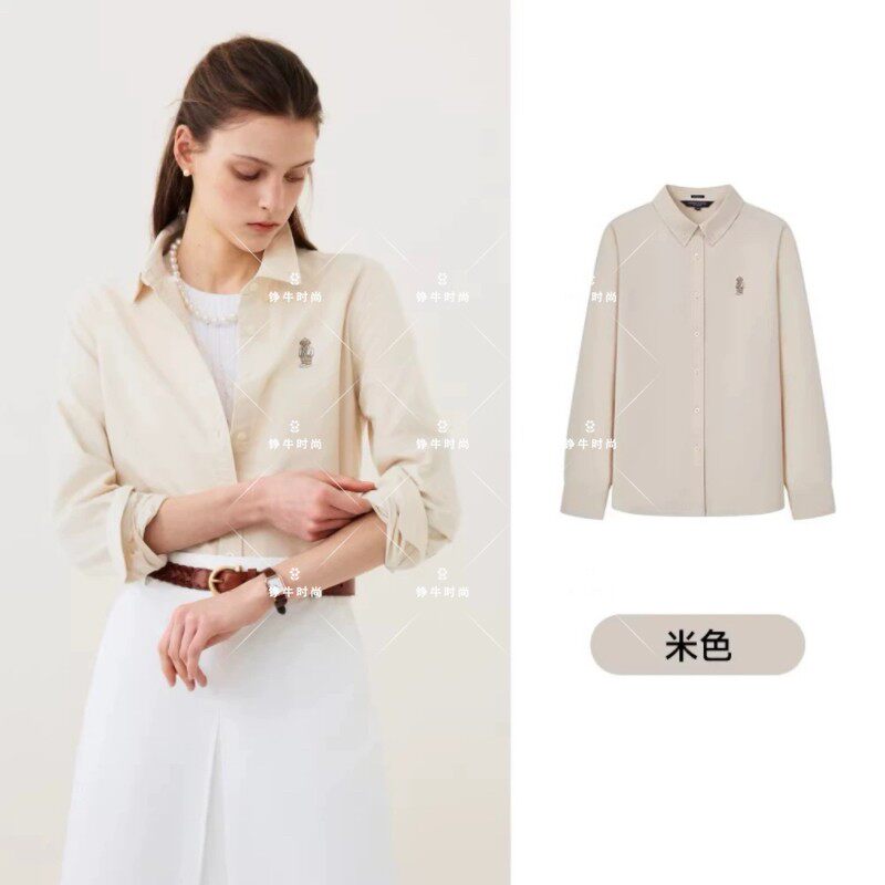 特正品简约休闲熊长袖通勤时尚百搭衬衫TTYW2612C1E YW2612C1E