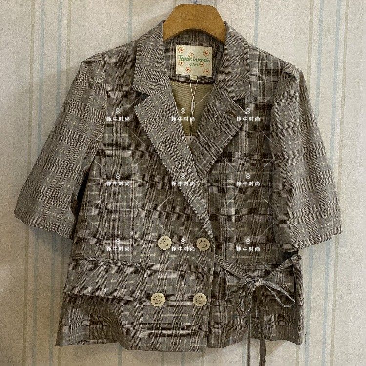 超值换购双排扣西装外套短款上衣减龄气质TTJK212501B JK212501B