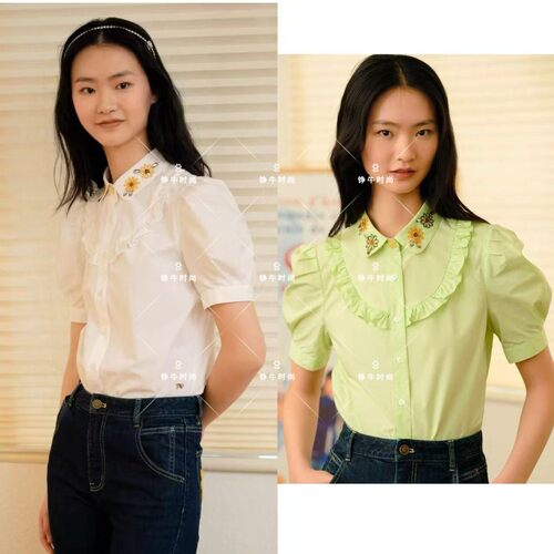 超值换购正品清新甜美气质学院风短袖衬衫ttya226308n ya226308n