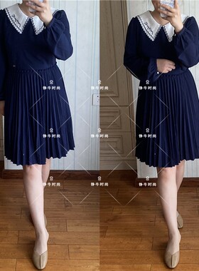 超值换购正品淑女气质百褶收腰显瘦连衣裙ttow208t06n ow208t06n