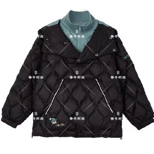 断码清专柜正品熊大童菱格纹黑色羽绒服TKJD238V75N JD238V75N