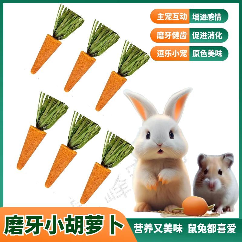 仓鼠零食小胡萝卜赫尔达磨牙棒兔子龙猫金丝熊花枝鼠荷兰猪补钙
