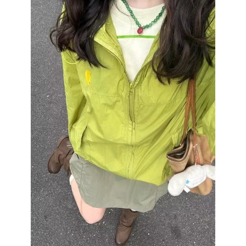 防晒衣女夏季新款户外休闲轻薄透气小个子连帽防晒服外套