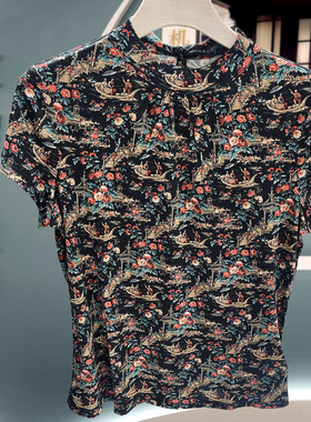 2025夏新款针织真丝T恤女短袖宽松显瘦滑料桑蚕丝上衣打底衫1836A