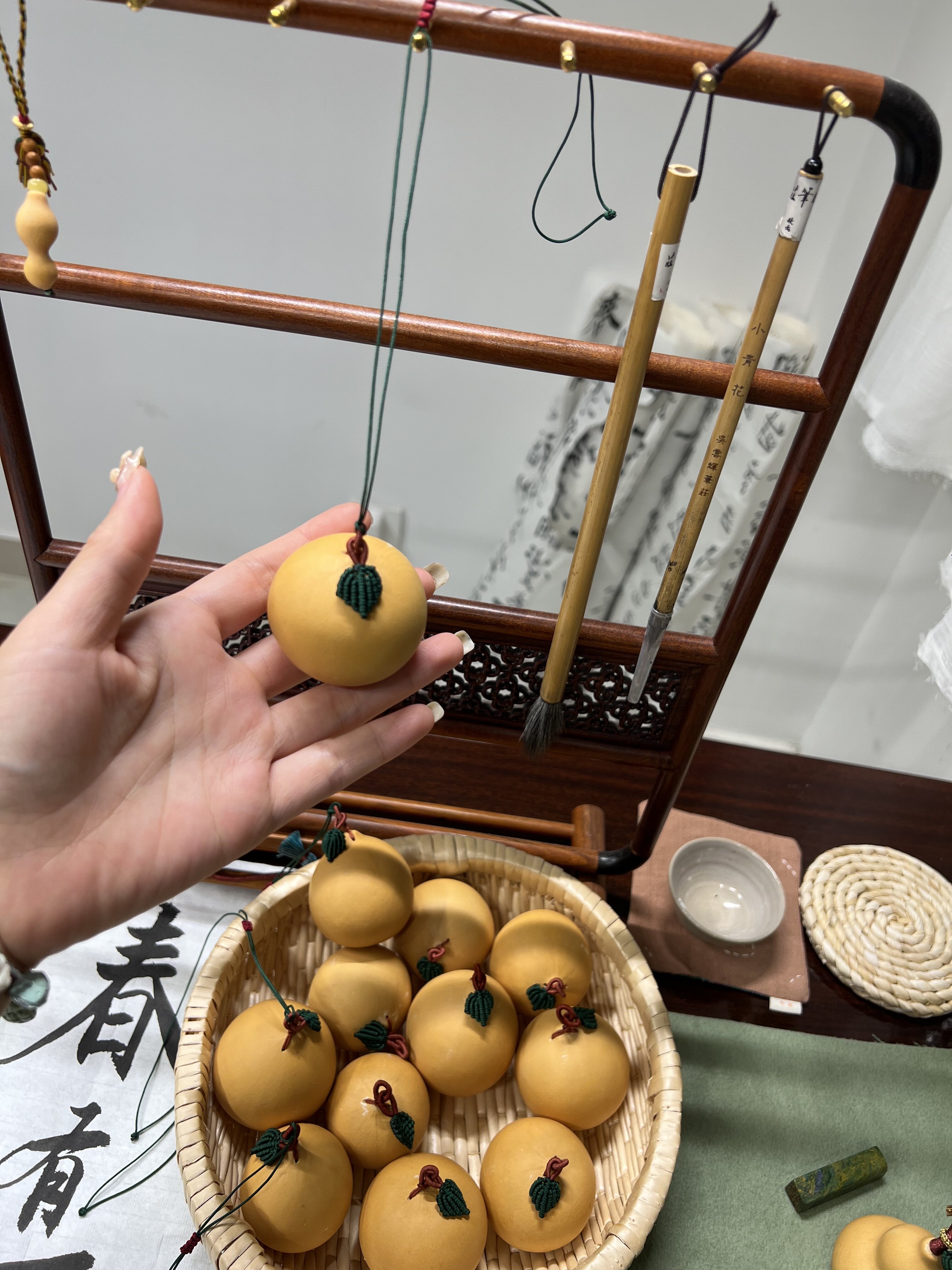 原创手作天然鸡蛋葫芦挂件把玩盘玩文玩女孩小众文玩车挂