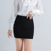 包臀裙半身裙高腰弹力一步裙短裙女职业包裙黑色工作裙子 春秋新款