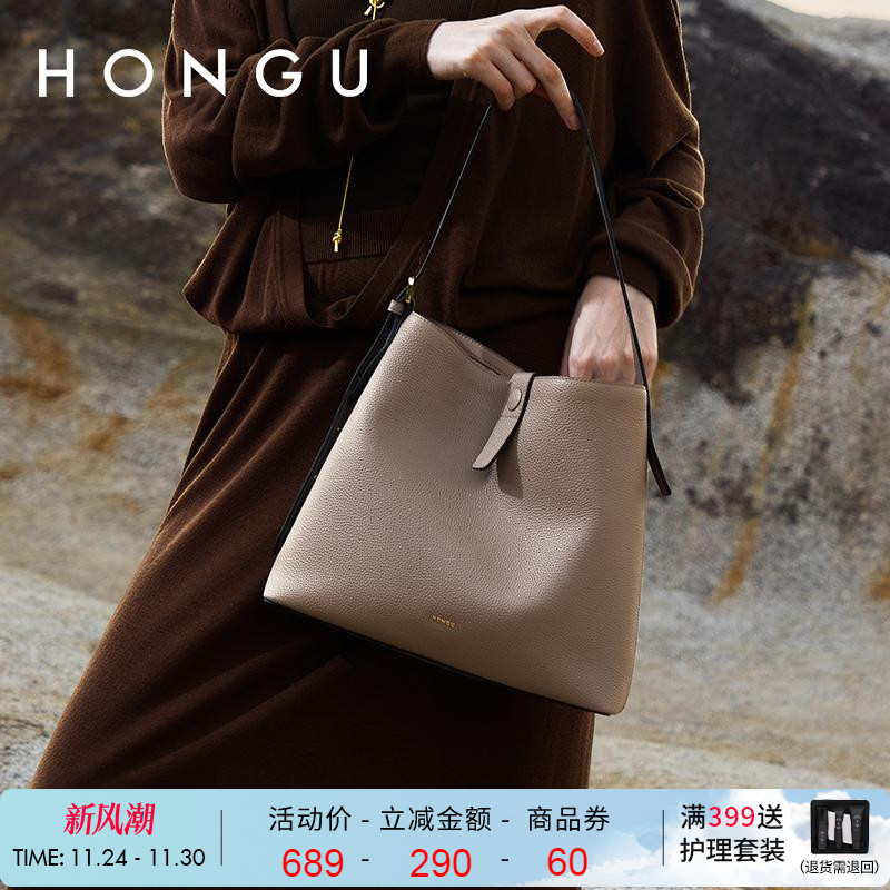 澳洲现货冬季牛皮女士托特包单肩