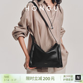 HONGU 红谷包包牛皮百搭枕头包大容量腋下包单肩包通勤单肩斜挎包