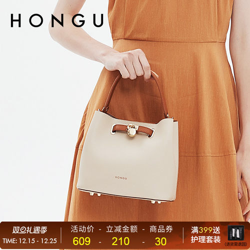 新款牛皮简约百搭大容量红谷女包