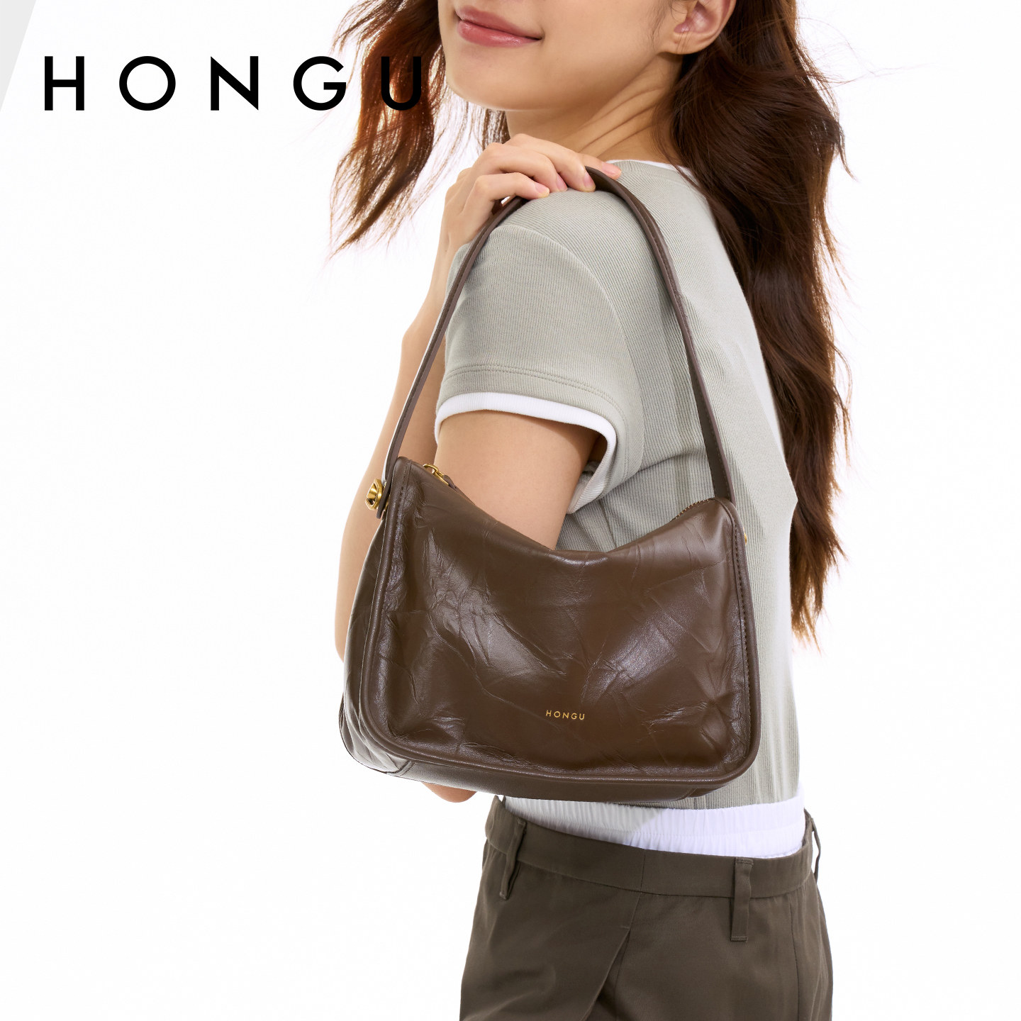 红谷包包女质感手抓纹通勤包复古小众腋下包牛皮单肩包手提女士包,箱包皮具/热销女包/男包,通用款女包,淘宝优惠券,粉丝福利购,淘宝优惠卷