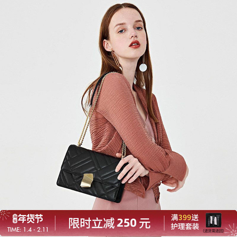 红谷包包女牛皮女包菱格链条单肩气质斜挎包小方包高级H5151977,箱包皮具/热销女包/男包,小方包,淘宝优惠券,粉丝福利购,淘宝优惠卷