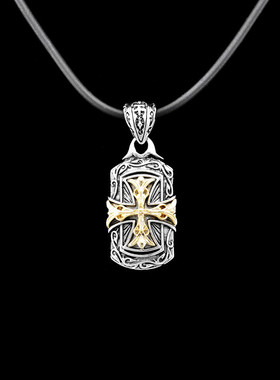 十字架手工男士项链吊坠