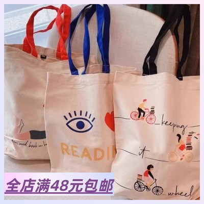 出加拿大单~帆布包袋女韩版休闲单肩ins小众北欧简约学生托特包