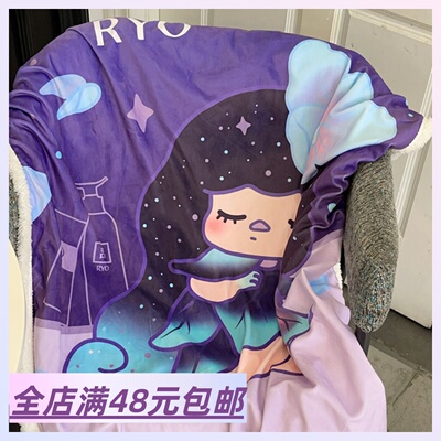 【撸猫感！品牌定制】满2包 邮 双面材质珊瑚绒小毛毯 办公室盖毯