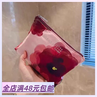 清仓白菜价！来撸！红色花朵晕染手拿包化妆收纳包包中小包