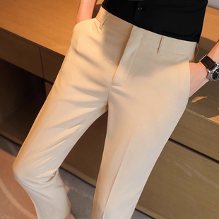 小西裤 垂感免烫修身 裤 新款 直筒正装 九分男士 长裤 春季 职业商务西装