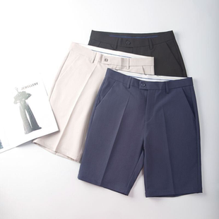 休闲西装 男士 短裤 冰丝五分中裤 子 高级感夏季 宽松直筒凉感西裤 薄款